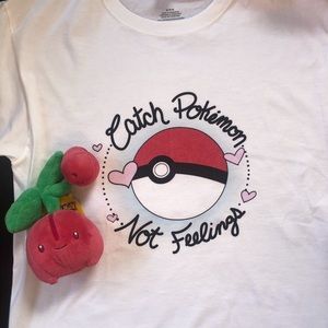Catch Pokémon Not Feelings fan shortsleeved tee